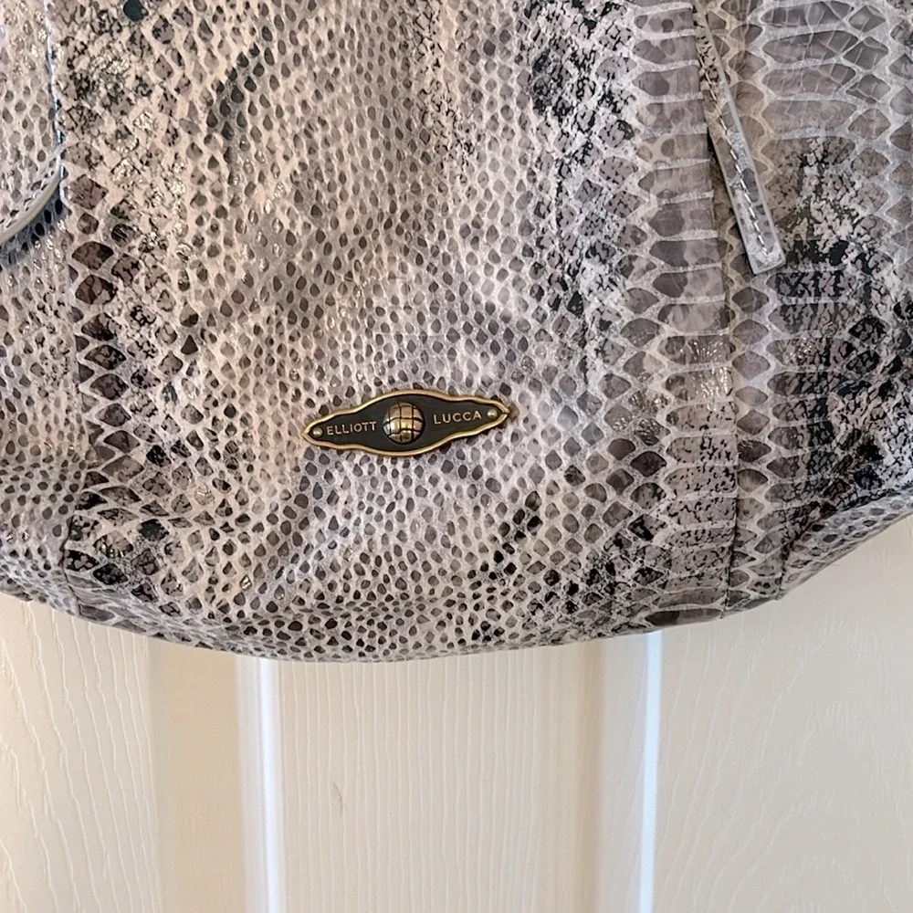 Elegant Elliott Lucca Sintra Snakeskin Pattern Leather Over The Shoulder Bag